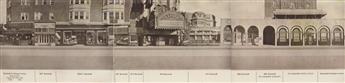 (PANORAMA--ATLANTIC CITY) A survey of the entirety of Atlantic City, New Jerseys boardwalk, featuring numerous local specialty stores.